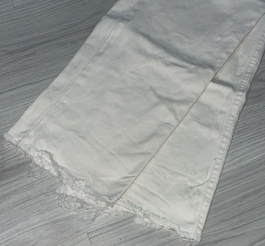 Beyaz Krem Midi Kot Pantolon - Görsel 3