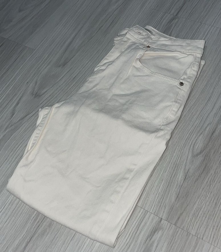 Beyaz Krem Midi Kot Pantolon - Görsel 4