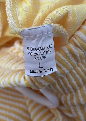 Kadın Sarı Çizgili Pilili Kumaş Pantolon - Görsel 4