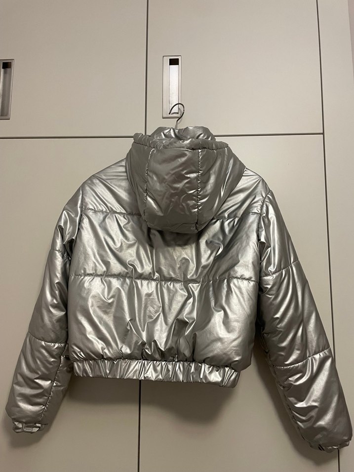 Gri Metalik Midi Kadın Ceket - Görsel 3