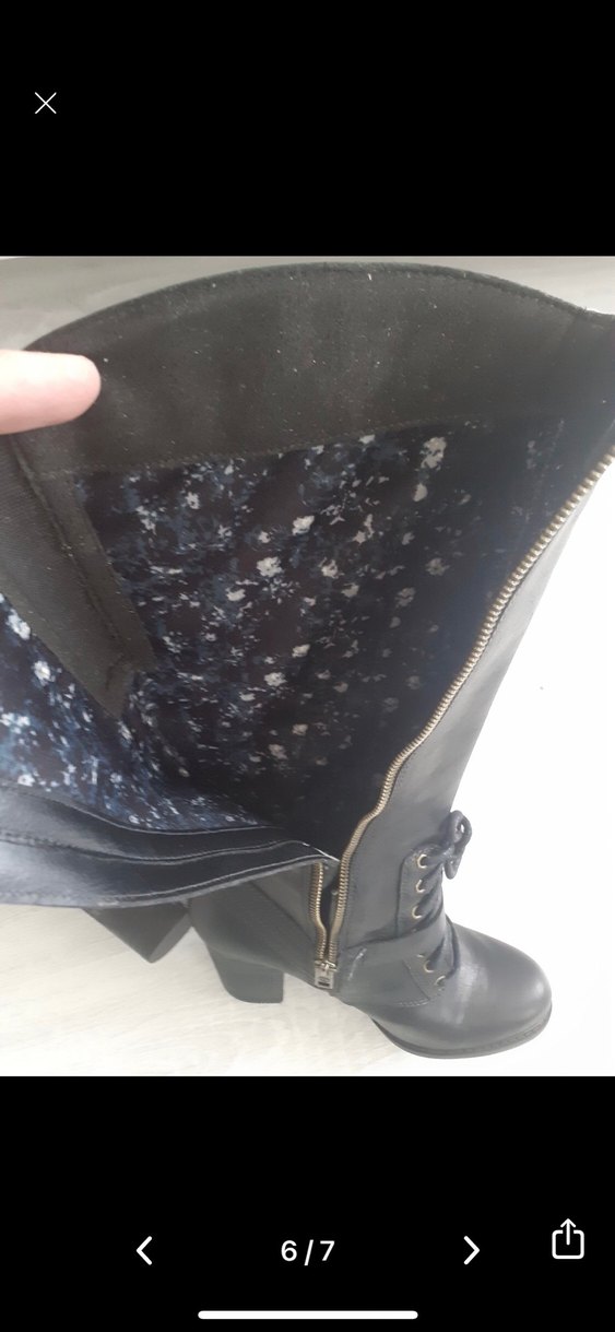 Siyah Deri Goth Stiletto Topuklu Kadın Çizme - Görsel 3