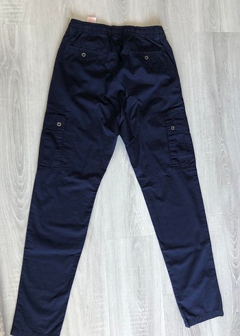 Lacivert Erkek Kot Pantolon, Kemerli, Midi Boy - Görsel 2