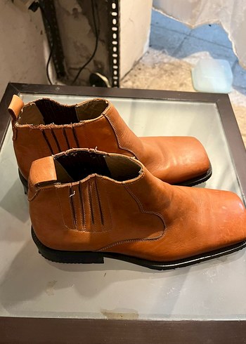 Klasik Tarz Kahverengi Parlak Tokalı Erkek Botu 41 Numara - Görsel 4