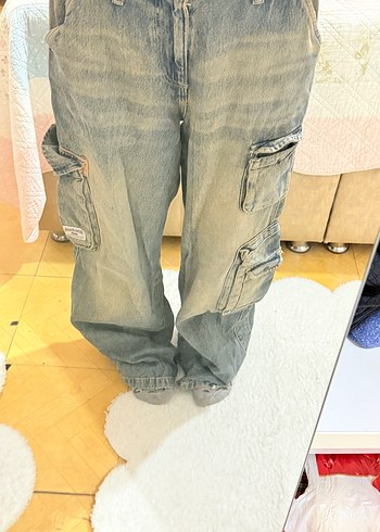 American Vintage Vintage Gri Bol Kesim Baggy Kot Pantolon