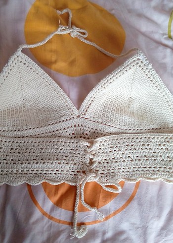 Bej rengi Dantel Detaylı Örgü Büstiyer - Görsel 2