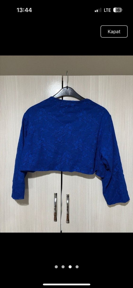 Kız Çocuk Mavi Uzun Kollu Bolero - Görsel 3