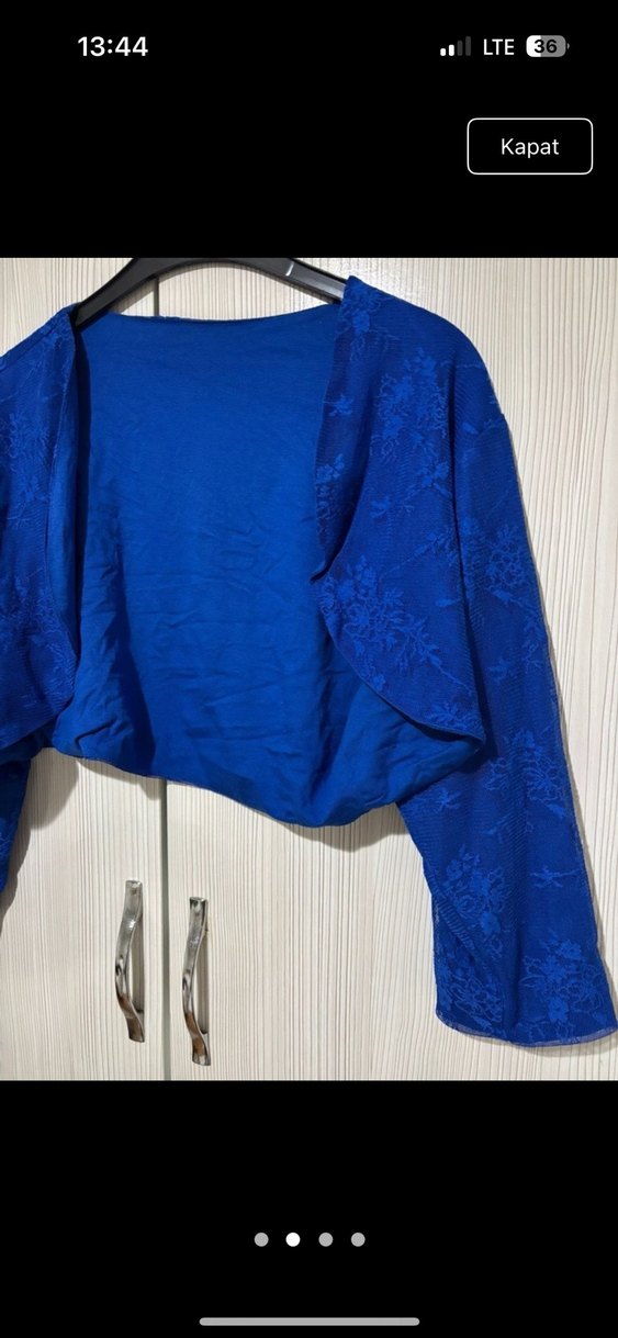 Kız Çocuk Mavi Uzun Kollu Bolero - Görsel 2