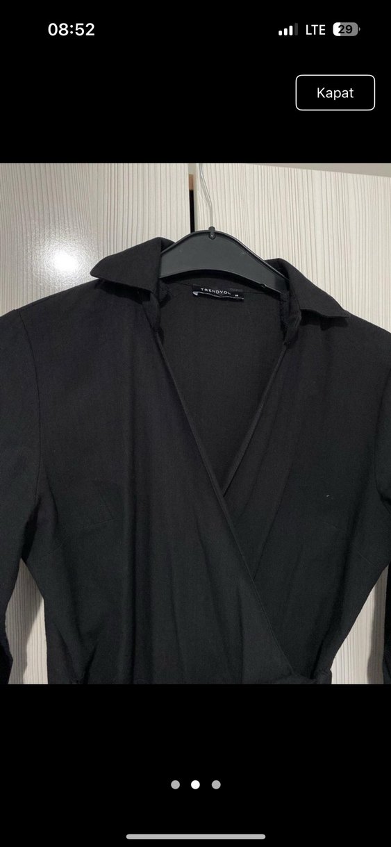 Siyah Midi Uzun Kollu Kadın Elbise - Görsel 2