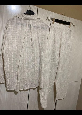 Bej Gri Uzun Kollu Bohem Erkek Pijama Takımı - Görsel 5