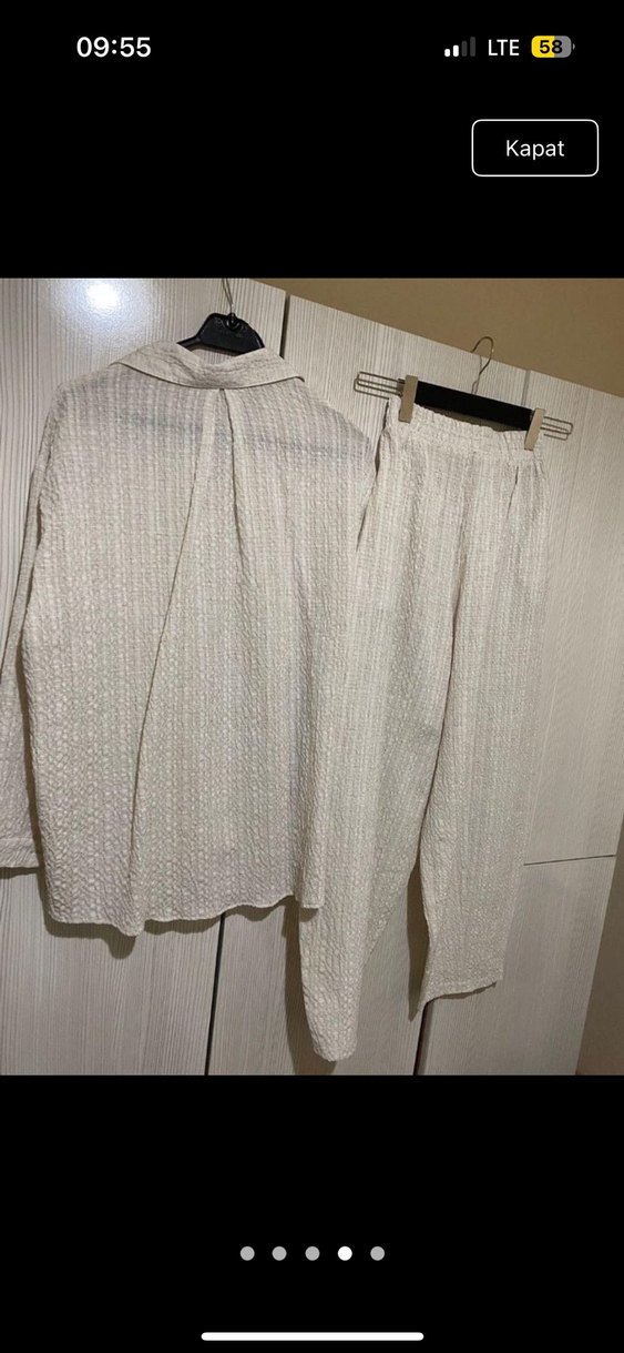 Bej Gri Uzun Kollu Bohem Erkek Pijama Takımı - Görsel 5