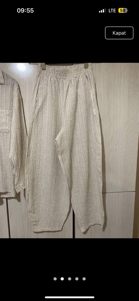 Bej Gri Uzun Kollu Bohem Erkek Pijama Takımı - Görsel 3