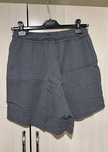 Gri Erkek Mini Pijama Takımı, Düğmeli, Kısa Kollu - Görsel 6