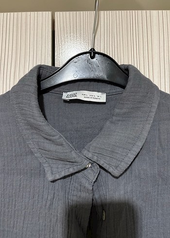 Gri Erkek Mini Pijama Takımı, Düğmeli, Kısa Kollu - Görsel 4