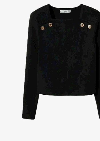 Düğmeli Siyah Uzun Kollu Kadın Ofis Bluzu - Görsel 2