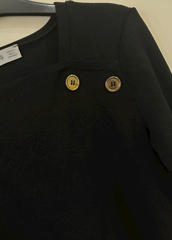 Düğmeli Siyah Uzun Kollu Kadın Ofis Bluzu - Görsel 6