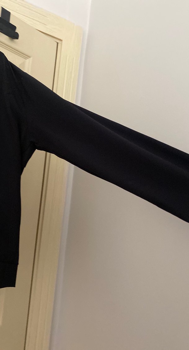 Kadın Siyah Kapüşonlu Fermuarlı Sweatshirt - Görsel 4