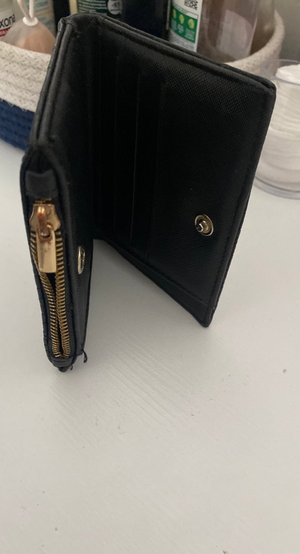 Siyah Yılan Desenli Fermuarlı Kadın Cüzdanı - Görsel 3