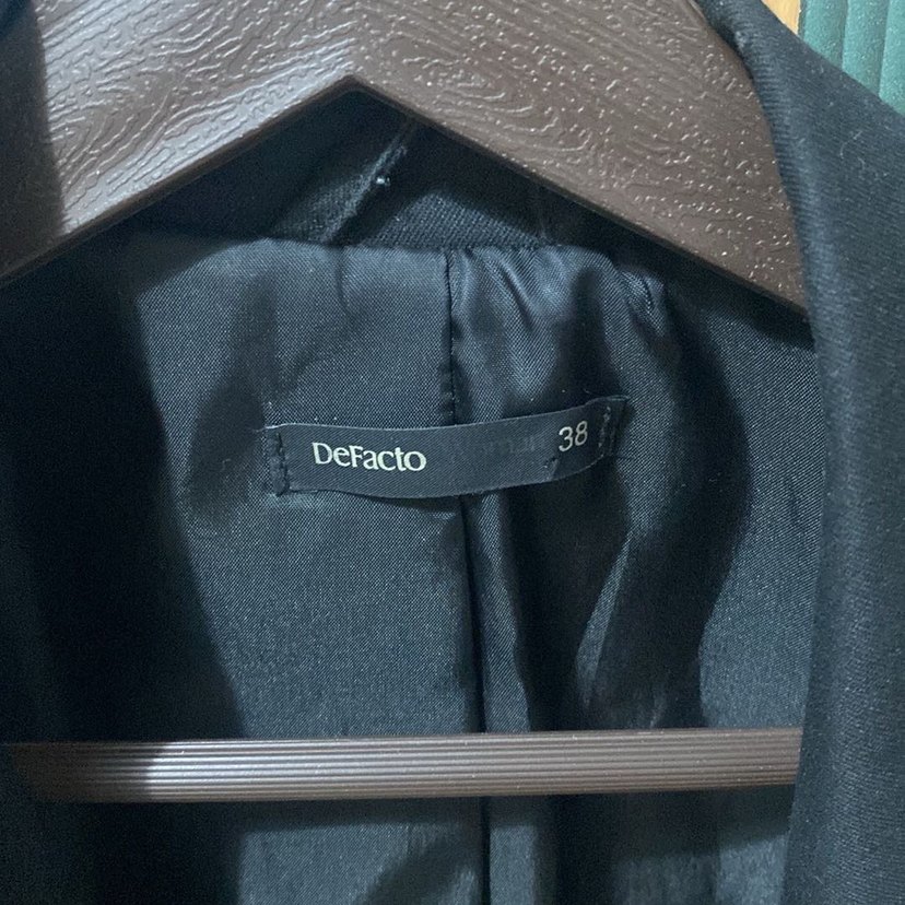 Kadın Siyah Düğmeli Blazer Ceket - Görsel 2