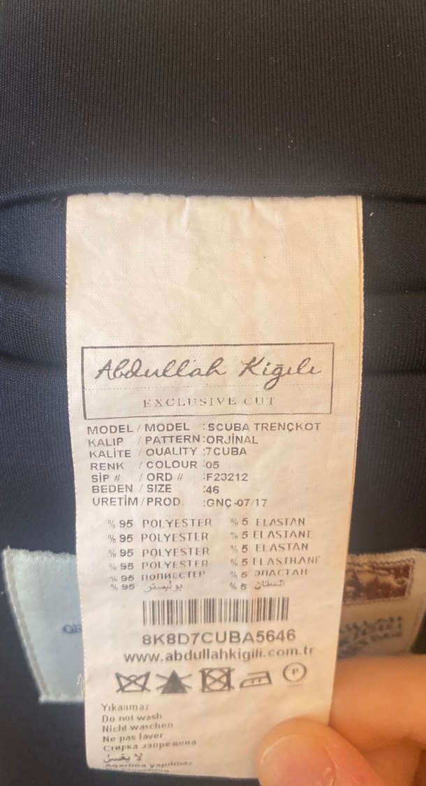 Erkek lacivelt scuba Kemerli Midi Trençkot - Görsel 5