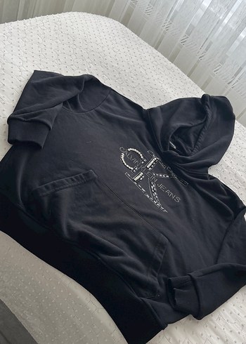 Calvin Klein Jeans Siyah Kapusonlu Sweatshirt