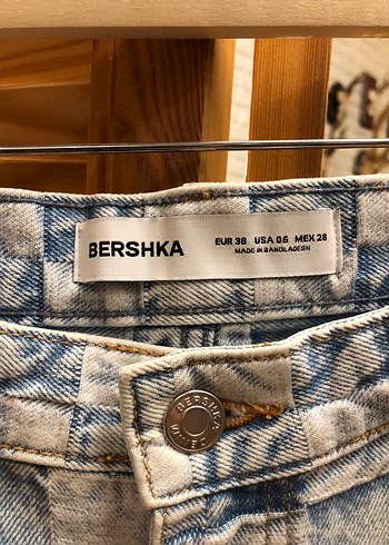 Bershka Ekose Desenli Bol Kesim Unisex Baggy Jean - Görsel 3
