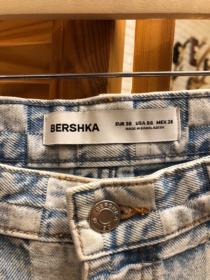 Bershka Ekose Desenli Bol Kesim Unisex Baggy Jean - Görsel 3