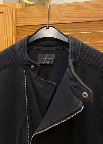 ZARA Siyah Süet Biker Ceket, Fermuarlı, Regular Fit - Görsel 2