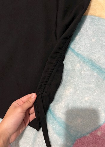 Siyah Askılı Uzun Drapeli Kadın Abiye Elbise - Görsel 3