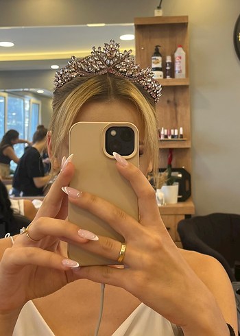 Dantel İşlemeli Pudra Pembe Straplez Uzun Abiye - Görsel 4