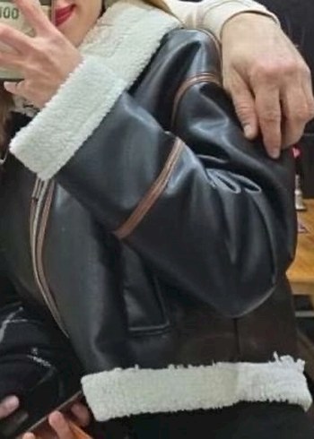 Siyah Deri Kadın Ceket - Görsel 2