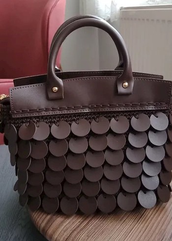 Boncuklu Yeşil Örgü Kadın Çanta - Görsel 5