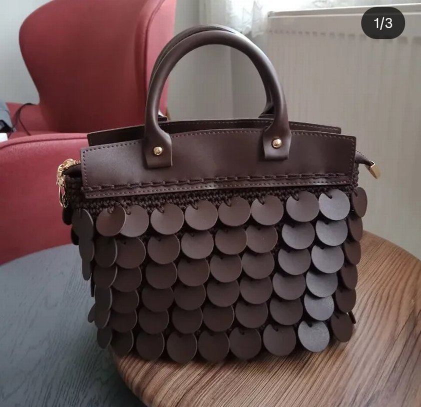 Boncuklu Yeşil Örgü Kadın Çanta - Görsel 5