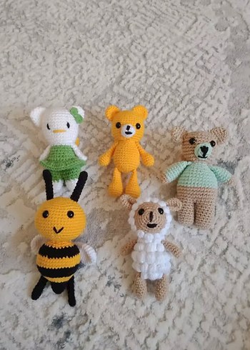 Renkli Örgü Çiçekli Çocuk Toka Seti - Görsel 2