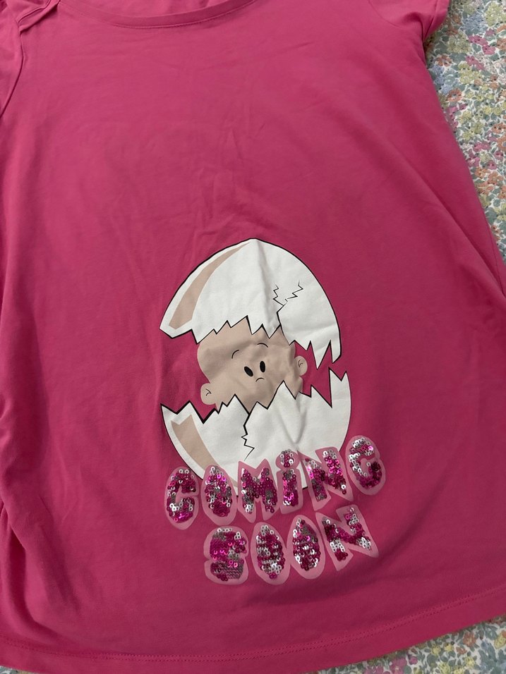 Renkli Payetli Hamile Tişörtü - Görsel 2