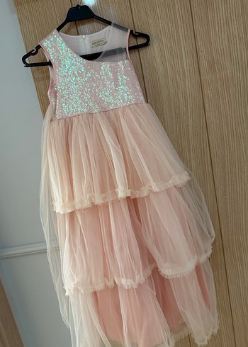 Pembe Kat Kat Kız Çocuk Elbisesi - Görsel 2