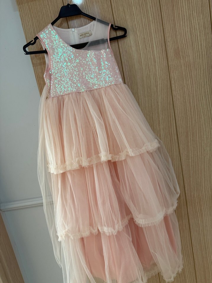 Pembe Kat Kat Kız Çocuk Elbisesi - Görsel 2