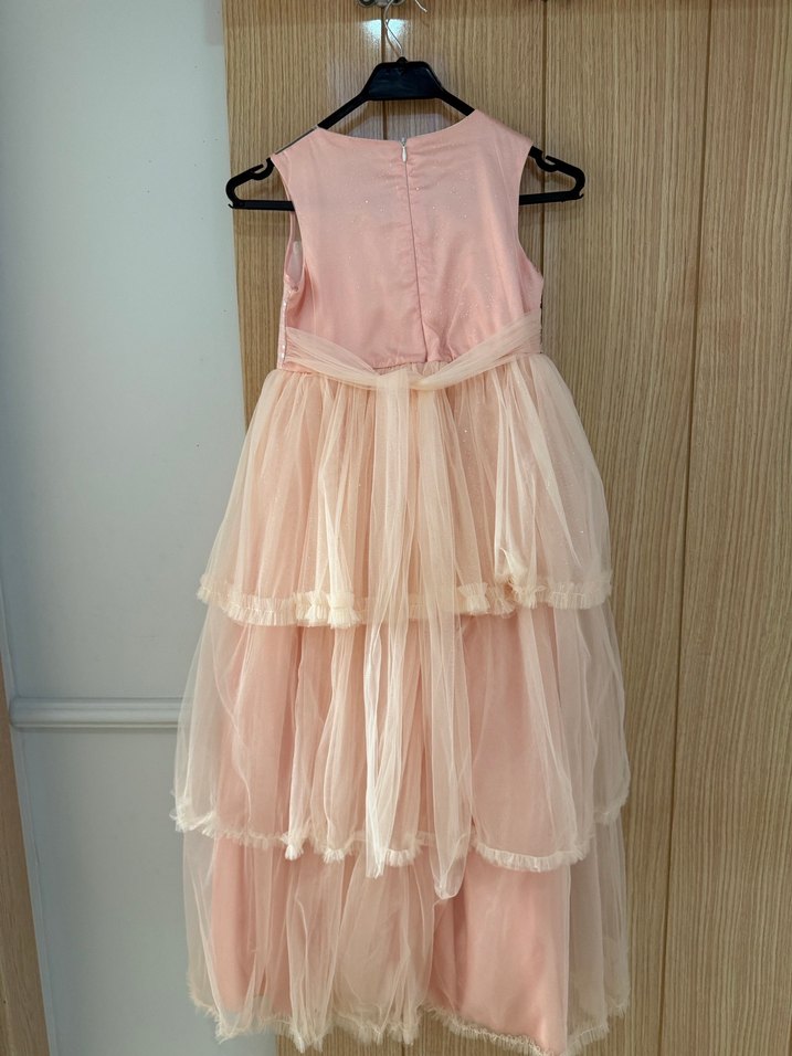 Pembe Kat Kat Kız Çocuk Elbisesi - Görsel 5