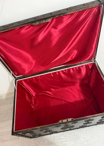 Koyu Kahverengi Ahşap Sandık - Görsel 7