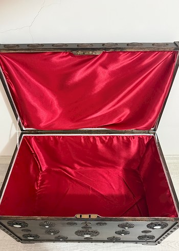 Koyu Kahverengi Ahşap Sandık - Görsel 6