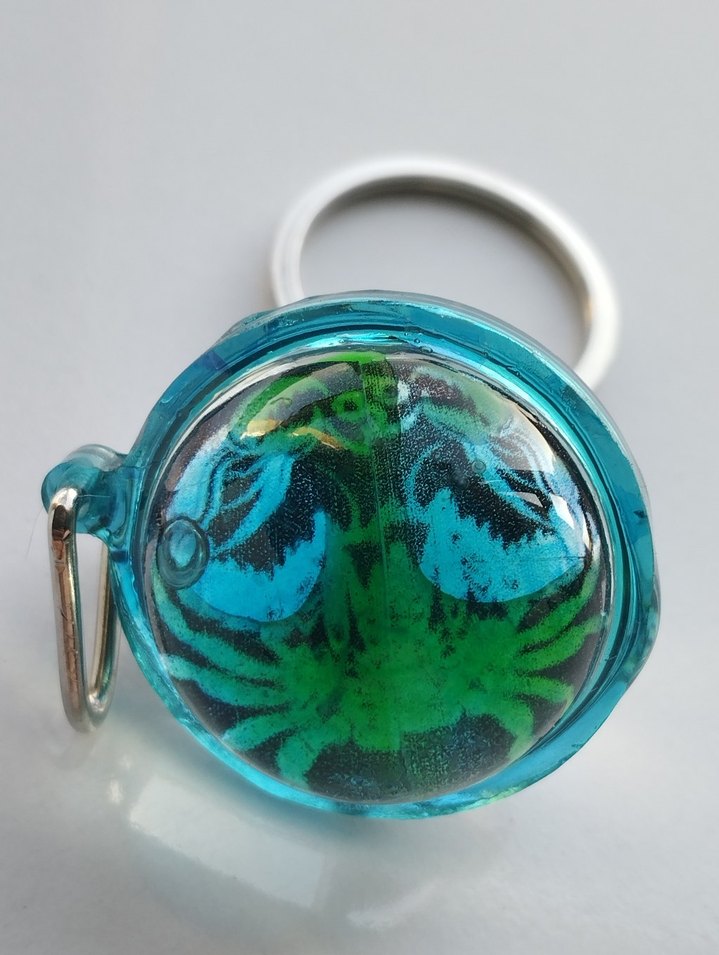 Şeffaf Turkuaz Zodiac Yengec Burcu Anahtarlık - Görsel 2