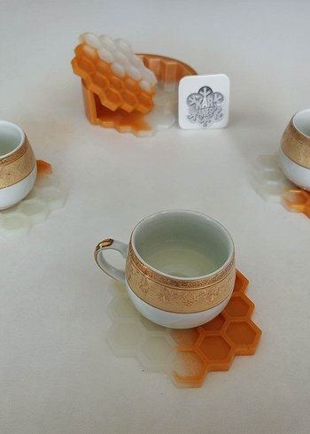 Bal Peteği Desenli Bardak-Fincan Altlığı - Görsel 5