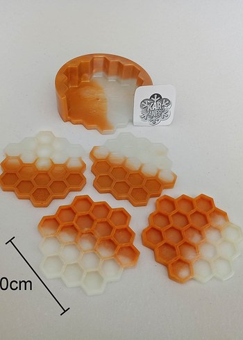 Bal Peteği Desenli Bardak-Fincan Altlığı - Görsel 6