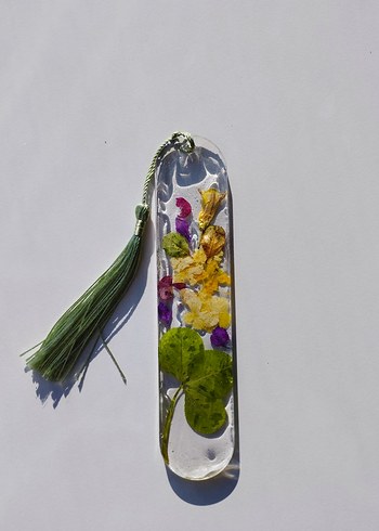 Çiçek Desenli Kitap Ayracı ve Sanat Kitabı - Görsel 4