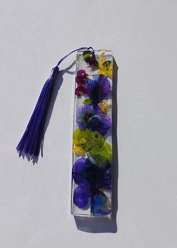 Çiçek Desenli Kitap Ayracı ve Sanat Kitabı - Görsel 3