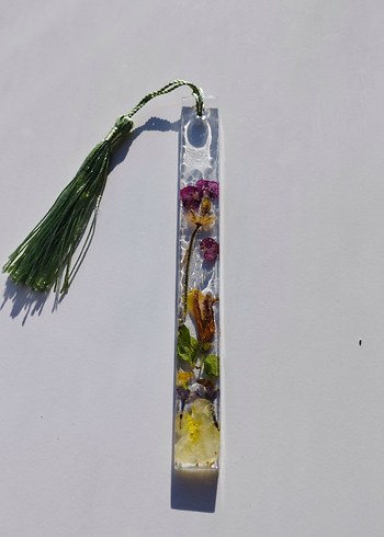 Çiçek Desenli Kitap Ayracı ve Sanat Kitabı - Görsel 6