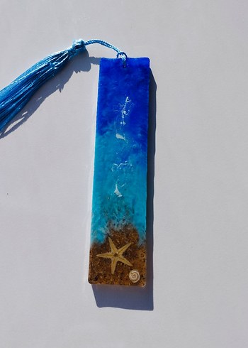 Mavi Püsküllü Bohem kitap ayracı - Görsel 2