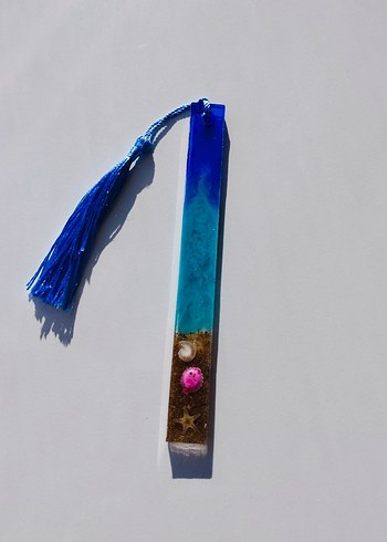 Mavi Püsküllü Bohem kitap ayracı - Görsel 3