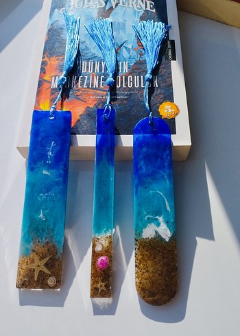 Mavi Püsküllü Bohem kitap ayracı - Görsel 5