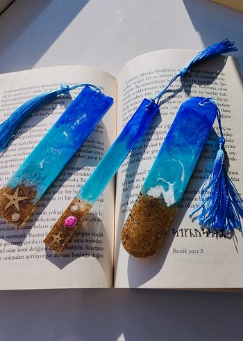 Mavi Püsküllü Bohem kitap ayracı - Görsel 4