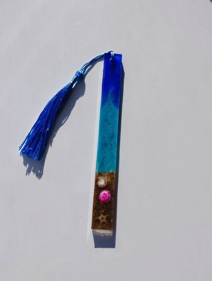 Mavi Püsküllü Bohem kitap ayracı - Görsel 3